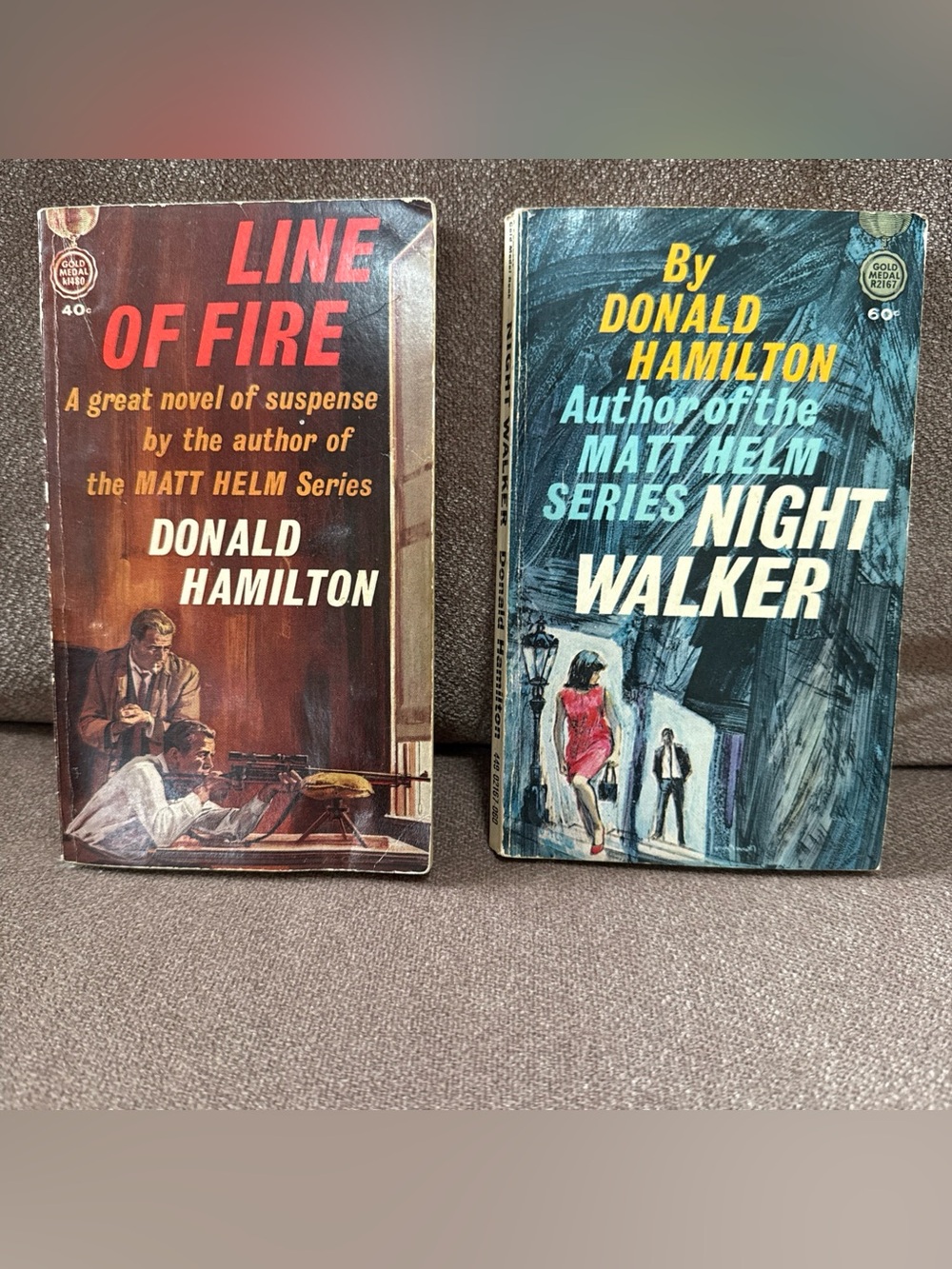Hamilton Vintage Paperback Book Set - Line of Fire & Night Walker (Brown, Blue)